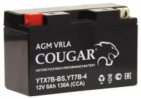  Аккумулятор мотоциклетный COUGAR AGM VRLA 12V8 YT7B-4
